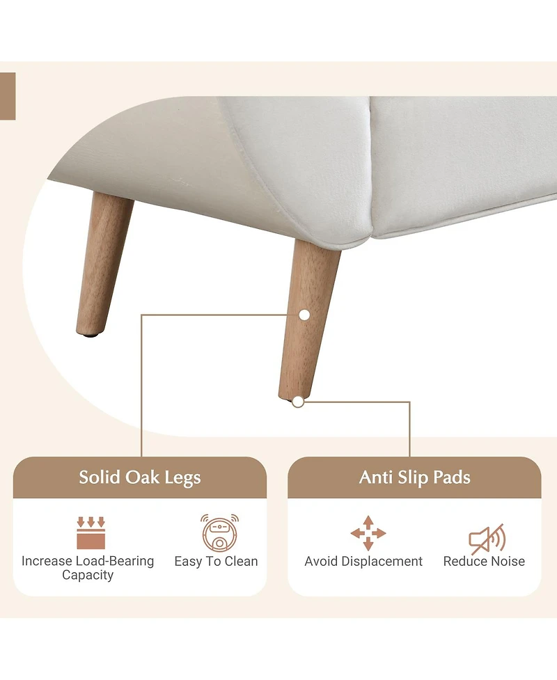 Streamdale Furniture Upholstered Velvet Bench with 2 Pillows and Rolled Arms