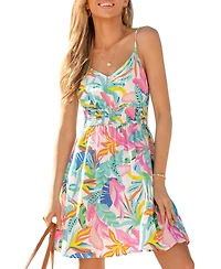 Cupshe Women's Island Serenity Tropical Mini Beach Dress