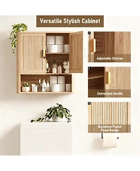 Yigii Adjustable Wood Shelf Bathroom Cabinet - Multi-functional, Space-saving, Easy Assembly