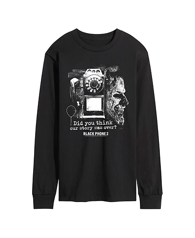 Airwaves Men's Black Phone 2 Collage Long-Sleeve Graphic T-Shirt