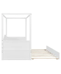 Streamdale Furniture Twin Size Canopy Day Bed with twin size Trundle