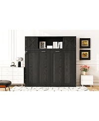 Streamdale Furniture Queen Size Murphy Bed with Storage Cabinets