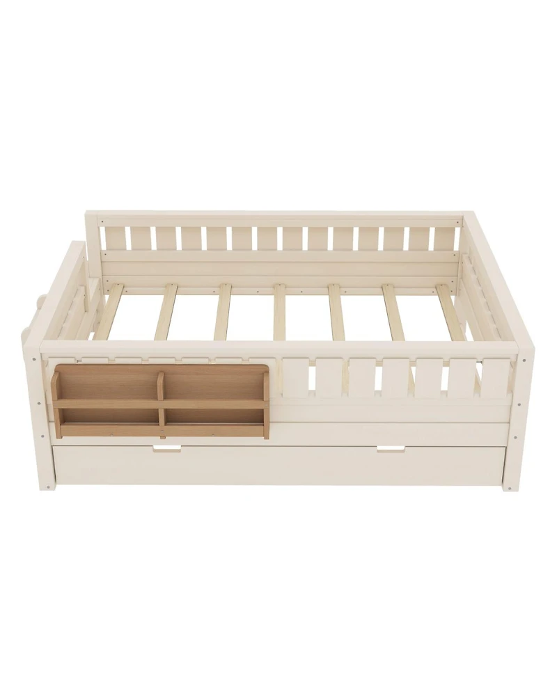 Streamdale Furniture Bookshelf bed with stairs, safety rails, trundle