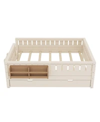 Streamdale Furniture Bookshelf bed with stairs, safety rails, trundle