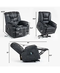 Boyel Living Velvet Power Lift Recliners with Heat & Massage, Lift Chair Relax Sofa Chair for Living Room