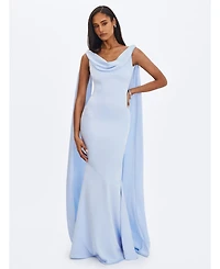 Miss Circle Women's Eira Cowl Scarf-Detail Mermaid Maxi Dress