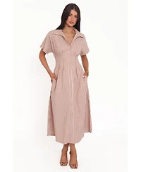 Petal and Pup Women's Eilis Short Sleeve Button Down Maxi Dress