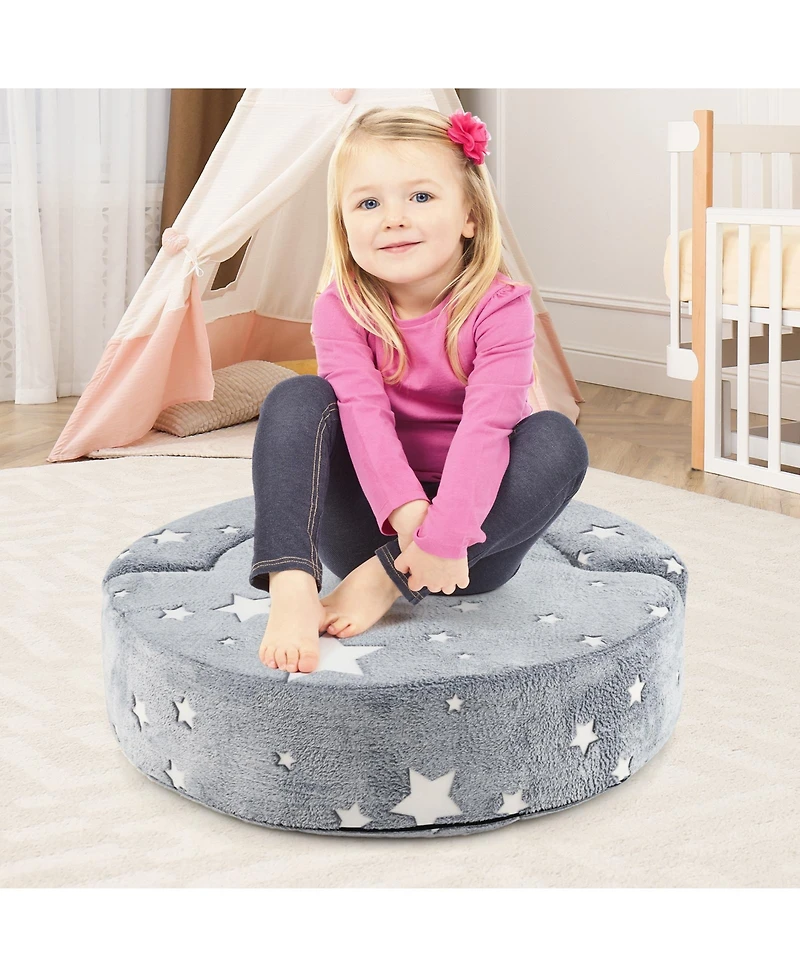 Slickblue Kids Convertible Sofa Bed with Glow Effect and Removable Cover