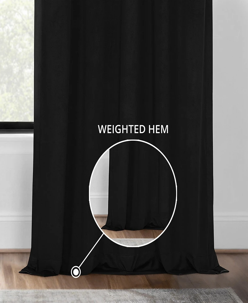 Half Price Drapes Warm Black Grommet Signature Velvet Blackout Curtain