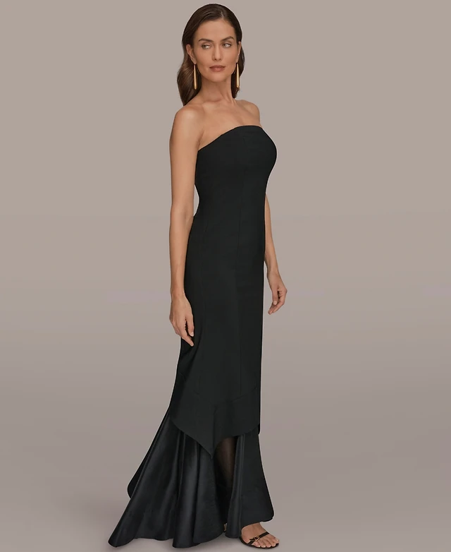 macy's black strapless dress Mesh Rhinestone Embellished Strapless Dress  CHICIDA