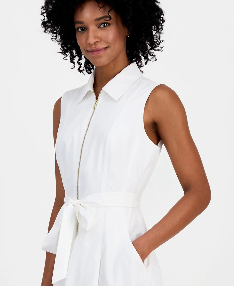 Robbie Bee Women's Zippered Sleeveless Dress