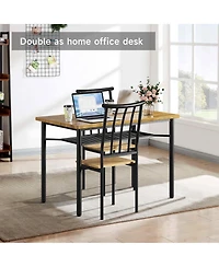 gaomon Dining Table Set for 4, Kitchen Table and Chairs for 4 with Wine Rack, Dining Room Table Set with 4 Chairs