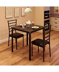 gaomon 3-Piece Kitchen Dining Room Table Chair Set,Dining Table Set for 2,Square 29.1 x 29.1 x 30 in Table with 2 Metal- Chair
