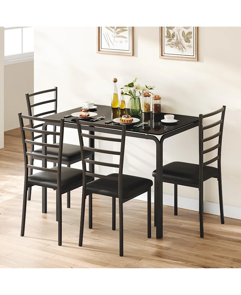 gaomon Dining Table for 4, Small Table and Chairs Set of 4, Dinette Set for 4.