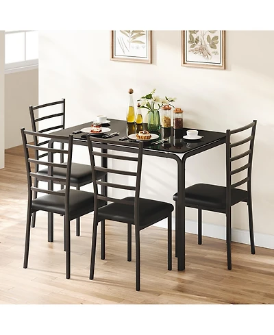 gaomon Dining Table for 4, Small Table and Chairs Set of 4, Dinette Set for 4.