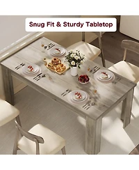 gaomon 63" Dining Table for 4-6, Farmhouse Wood Kitchen with 4 Strong Legs, Large Thick Tabletop