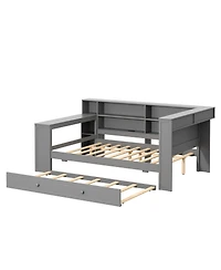 Streamdale Furniture Bed w/Storage, Trundle, Charging, Led, Desk, Headboard