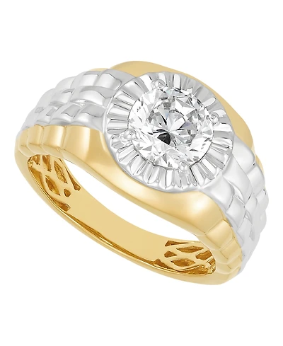 Grown With Love Lab Grown Diamond Solitaire Ring (2 ct. t.w.) in 14k Yellow Gold Plated Sterling Silver Rhodium