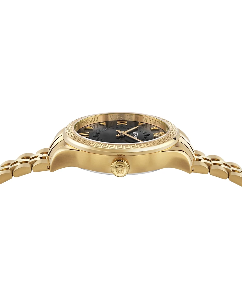Versace Women's Hellenyium Ip Yellow Gold Stainless Steel Bracelet Watch, 35mm