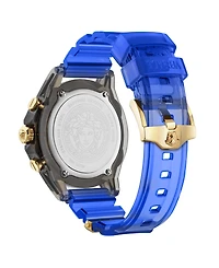 Versace Men's Icon Active Transparent Black Polycarbonate Strap Watch, 44mm