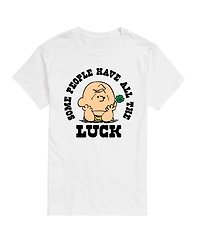 Airwaves Men's Peanuts All The Luck Short-Sleeve Graphic T-Shirt