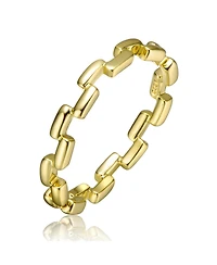 Chic 14K Gold Plated with Round Cubic Zirconia Geometric Stacking Ring
