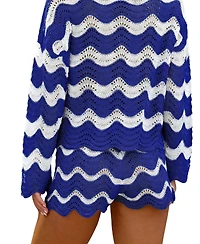 Cupshe Women's Garden Striped Cover-Up Shorts