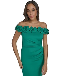 Eliza J Women's Off-The-Shoulder 3D Floral Midi Dress