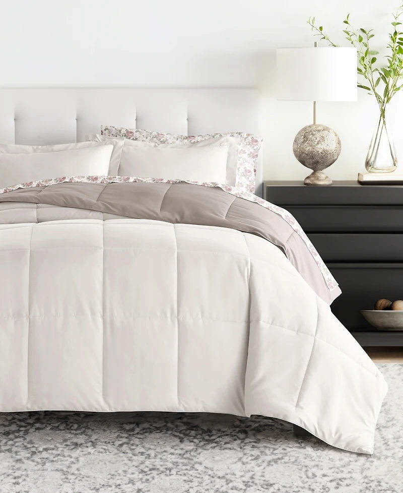 ienjoy Home Bedding Bundle Reversible Pattern 5-Piece Comforter Set, Twin