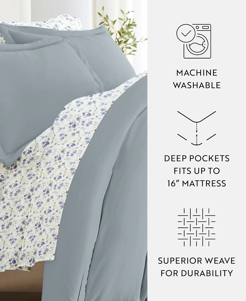 ienjoy Home Bedding Bundle 8-Piece Comforter with Duvet Cover Set