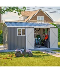 Streamdale Outdoor Storage Shed Metal, Large Garden Tool Sheds with Lockable Doors