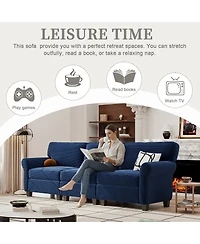 Streamdale 3-Seater Corduroy Sofa Couch with Deep Seats & Armrests