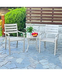 Streamdale Furniture Vrshwo Iron Terrace Dining Chairs, Set of 2 Cream Outdoor Metal Chairs
