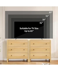 gaomon Modern 3 Drawer Bedroom Dresser, 30.4" Tall Wooden Closet Chest Storage