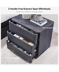 Yigii Modern Nightstand with 3 Drawers & Charging Station