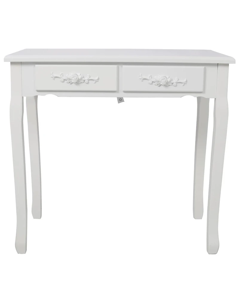 Streamdale Furniture Princess Vanity Desk Set with Mirror & Stool, 4 Drawers, Ample Storage