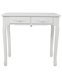 Streamdale Furniture Princess Vanity Desk Set with Mirror & Stool, 4 Drawers, Ample Storage