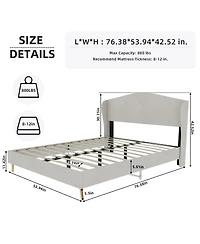 Streamdale Furniture Velvet Upholstered Bed - Full Size, Luxury & Comfort