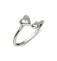 Curata Jewelry Polished Double Love Hearts Adjustable toe ring.