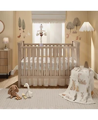 Lambs & Ivy Baby Signature Bunny Hop Organic Cotton Muslin 3-Piece Crib Bedding Set
