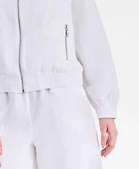 Charter Club Women's 100% Linen Bomber Jacket, Macy's Exclusive