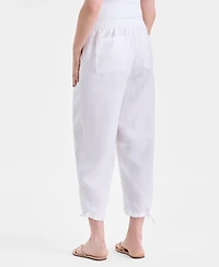 Charter Club Women's 100% Linen Drawstring Barrel-Leg Pants, Macy's Exclusive
