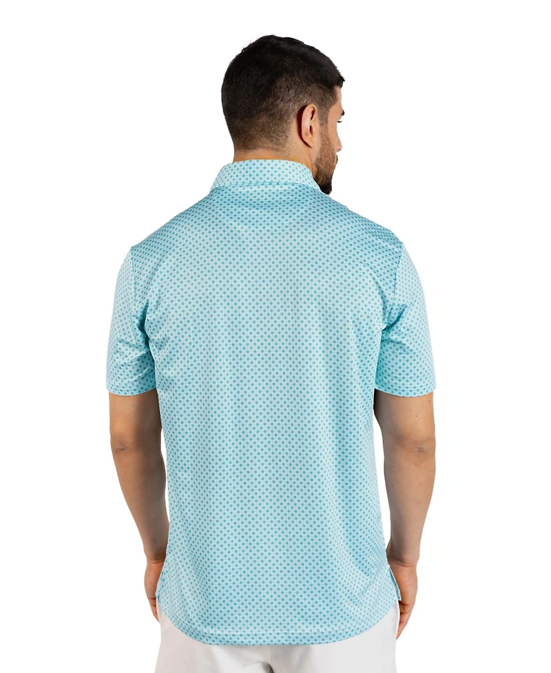 TailorByrd Men's Geo Floral Printed Performance Polo