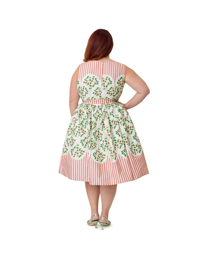 Unique Vintage Plus Sleeveless Belted Swing Dress