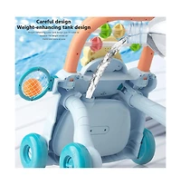 Bruce & Shark 2-in-1 Baby Push Walker Activity Center - Adjustable Anti-Tip Design for First Steps