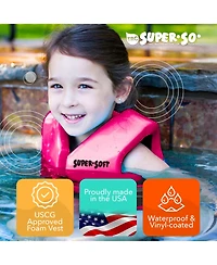 Trc Recreation Super Soft Child Life Jacket Swim Vest, Medium, Flamingo