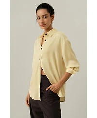 Lilysilk Women's Stretch Double Georgette Oversized Shirt