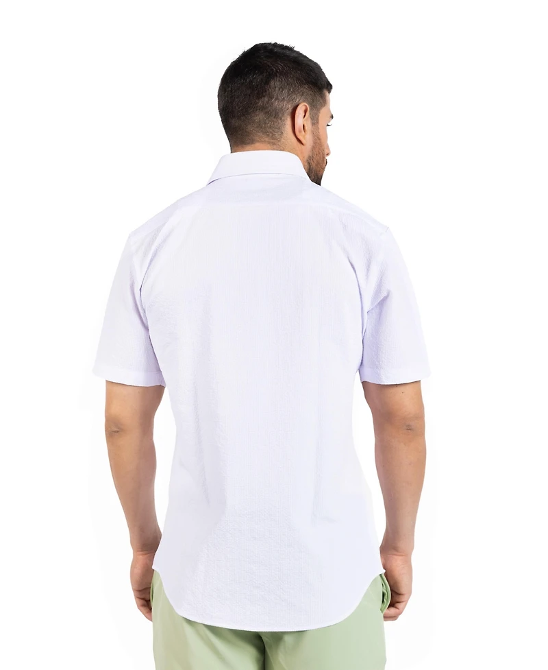 Tailorbyrd Men's Solid Seersucker Short Sleeve Shirt