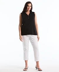 Rafaella Plus Sleeveless Polo Top