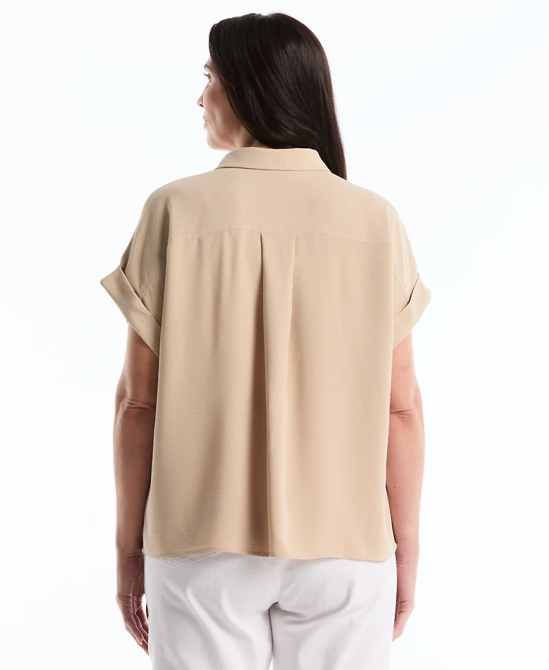 Rafaella Plus Roll Short-Sleeve Shirt